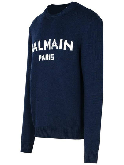 Balmain Blue Merino Wool Blend Sweater - BALMAIN - BALAAN 2