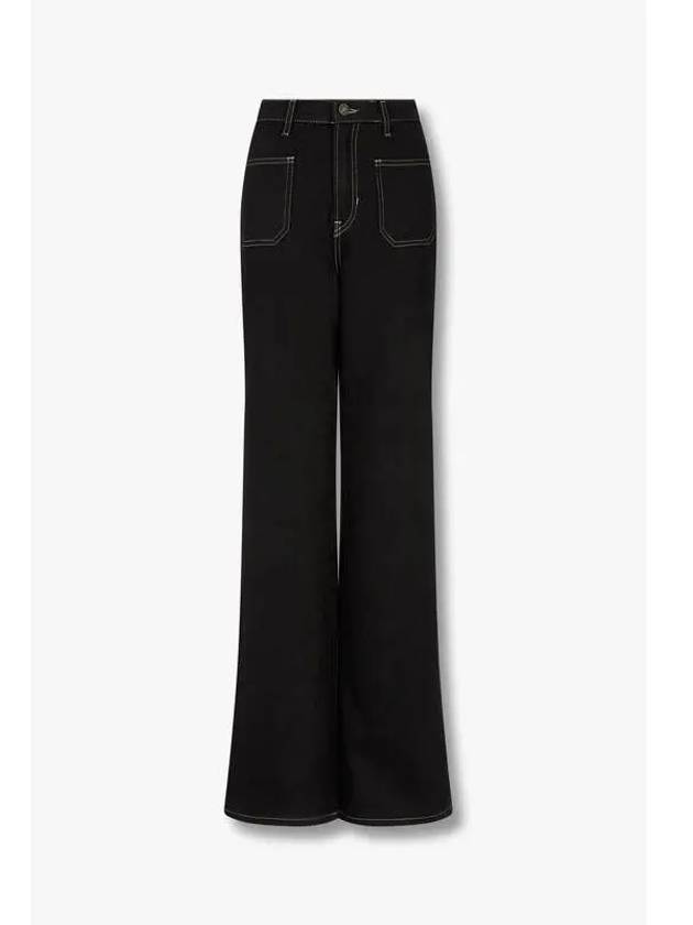 Alyssa High Rise Wide Leg Long Jeans Black - REFORMATION - BALAAN 1