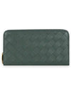 Intrecciato Zipper Around Long Wallet Aloe - BOTTEGA VENETA - BALAAN 3