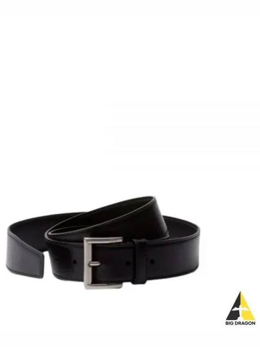 Leather Belt Black Black - PRADA - BALAAN 2