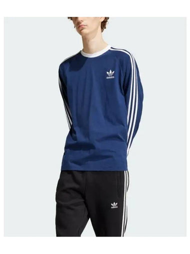 Adicolor Classic 3S Long Sleeve T-Shirt Dirk Blue - ADIDAS - BALAAN 1