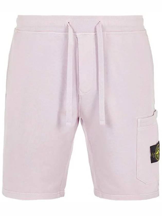 Waffen Patch  Fleece Bermuda Shorts Lavender - STONE ISLAND - BALAAN 3