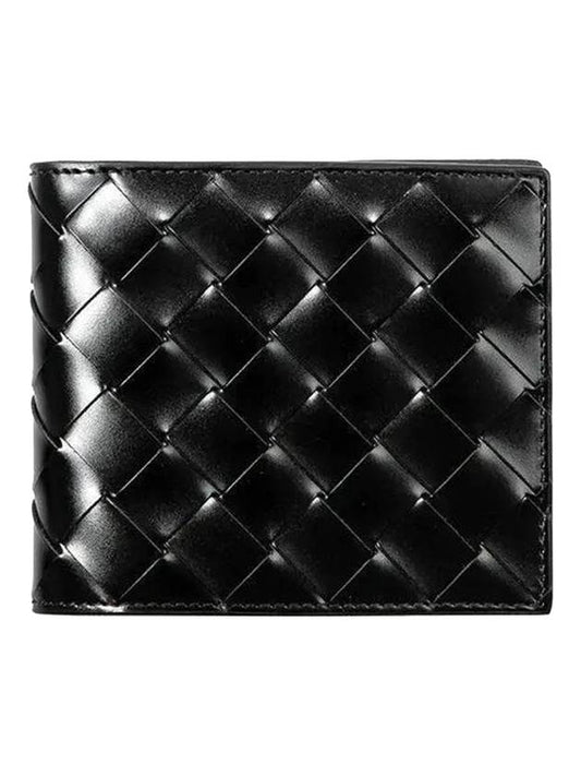 Intrecciato Half Wallet Black - BOTTEGA VENETA - BALAAN 1