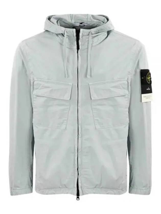 Cotton Twill Stretch Hooded Jacket Blue - STONE ISLAND - BALAAN 2