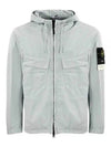 Cotton Twill Stretch Hooded Jacket Blue - STONE ISLAND - BALAAN 2