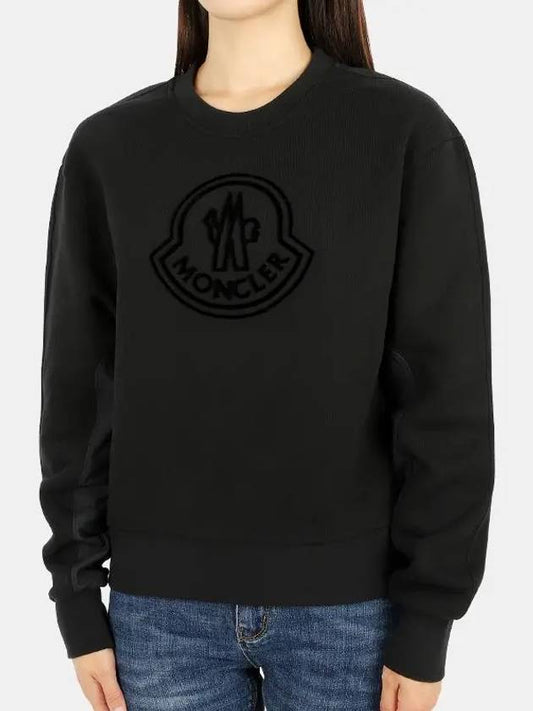 Women's Logo Sweatshirt Black - MONCLER - BALAAN 2