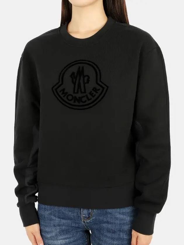 Women's Logo Sweatshirt Black - MONCLER - BALAAN 3