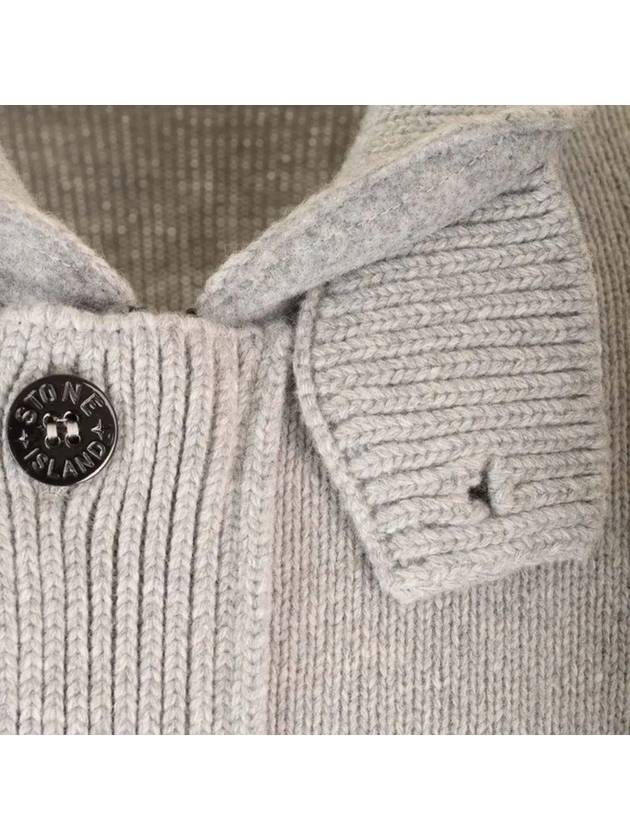 Wappen High Neck Button Up Wool Cardigan Melange Grey - STONE ISLAND - BALAAN 4