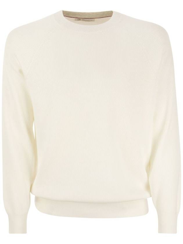 Men's Crew Neck Knit Top Cream - BRUNELLO CUCINELLI - BALAAN 2