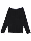 Reversible Boat Neck Boucle Knit Blue Black - HIGH SCHOOL DISCO - BALAAN 3