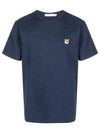 Fox Head Patch Classic Short Sleeve T-Shirt Navy Melange - MAISON KITSUNE - BALAAN 2