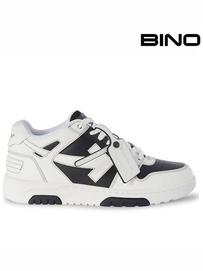 Out of Office Calfskin Low Top Sneakers Black White - OFF WHITE - BALAAN 2