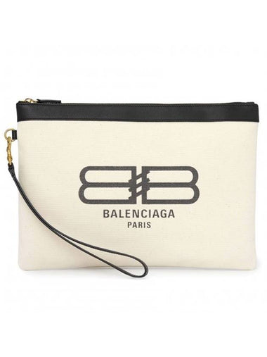 Flat Jumbo Clutch Bag Ivory - BALENCIAGA - BALAAN 1