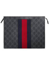 GG Supreme Web Clutch Bag Black 475316 - GUCCI - BALAAN 4