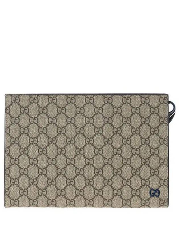 GG Supreme Canvas Clutch Bag Blue Beige - GUCCI - BALAAN 2