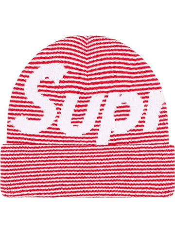 Big Logo Beanie Red Stripe - SUPREME - BALAAN 1