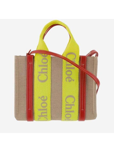 Woody Logo Small Tote Bag Yellow - CHLOE - BALAAN 1