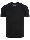 BA201 TFJ320 K09 Silk Cotton Blend Black Short Sleeve T Shirt - TOM FORD - BALAAN 2