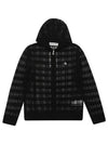 square pattern mini hood full zip-up 2812LAVM - BLACK&WHITE - BALAAN 5