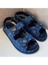 CC Button Printed Denim Velcro Sandals G35927 Dark BlueEU37 - CHANEL - BALAAN 1