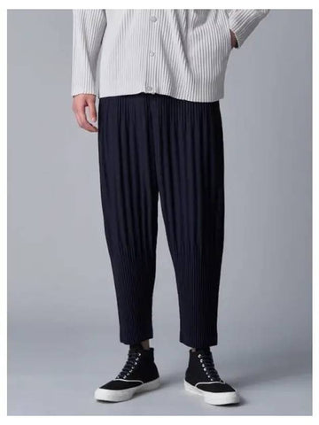 Basic long pleated pants navy contemporary domestic product GM0024070244603 - ISSEY MIYAKE - BALAAN 1