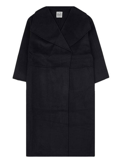 Signature Wool Cashmere Single Coat Black - TOTEME - BALAAN 2