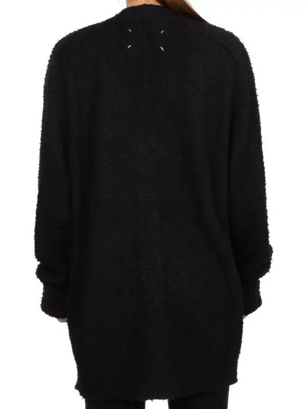 V-Neck Stitch Oversized Knit Cardigan Black - MAISON MARGIELA - BALAAN 5