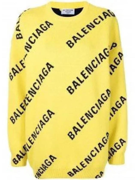 All Over Logo Knit Top Yellow - BALENCIAGA - BALAAN 2