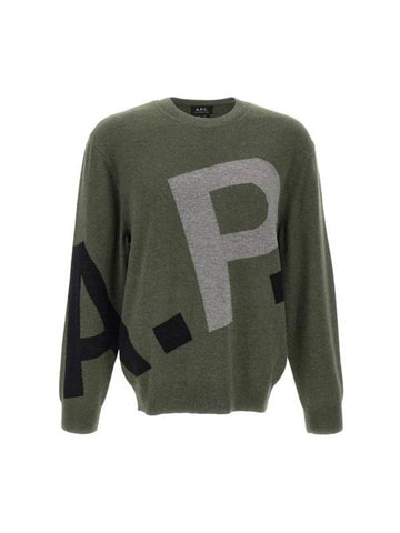 Pull Logo All Over Knit Top Green - A.P.C. - BALAAN 1