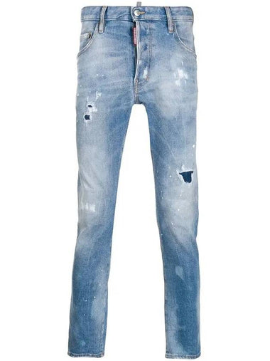 Logo Patch Washing Skater Jeans Blue - DSQUARED2 - BALAAN 1