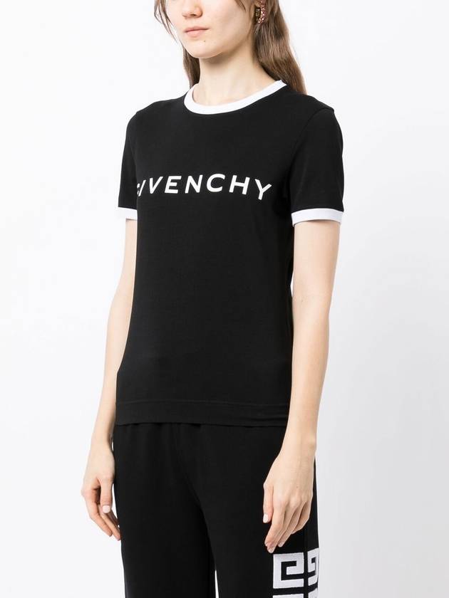 Archetype Slim Fit Cotton Short Sleeve T-Shirt Black - GIVENCHY - BALAAN 4