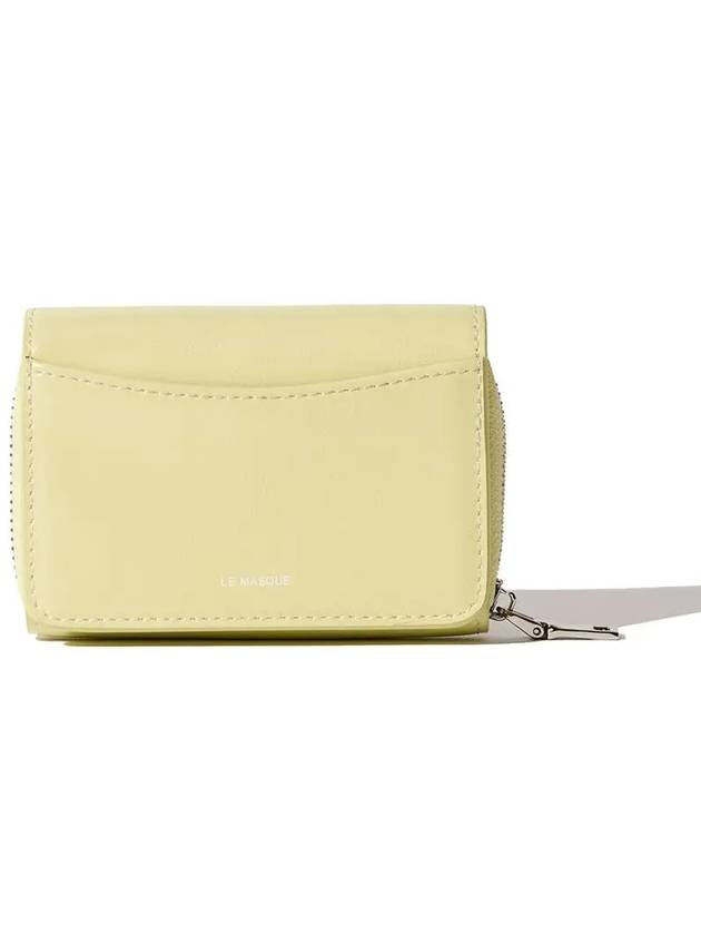 Pocket Coin Zipper Bill Card Wallet Pale Lemon - LE MASQUE - BALAAN 4