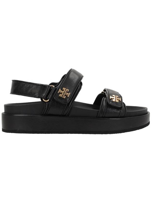 Kira Sports Logo Leather Sandals Black - TORY BURCH - BALAAN 3