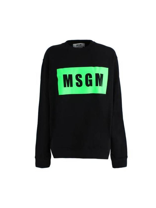 Box Logo Cotton Sweatshirt Black - MSGM - BALAAN 1