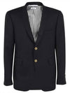 Super 120S Wool Twill Single Breasted Classic Jacket Navy - THOM BROWNE - BALAAN 2