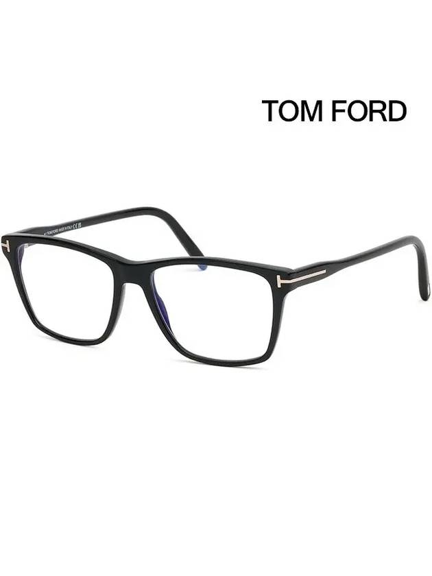 Blue light blocking glasses frame TF5817B 001 square horn rim black - TOM FORD - BALAAN 1