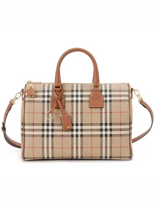 Medium Check Bowling Tote Bag Archive Beige Briar Brown - BURBERRY - BALAAN 2