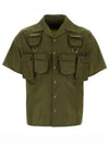 Short Sleeved Re Nylon Shirt Dark Green - PRADA - BALAAN 2