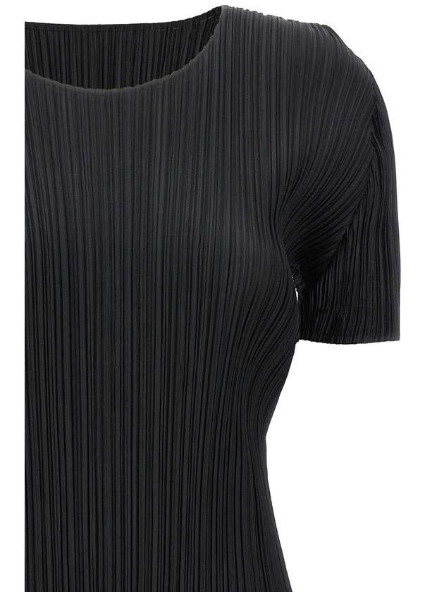 Basic Pleated Short Sleeve T-Shirt Black - ISSEY MIYAKE - BALAAN 4