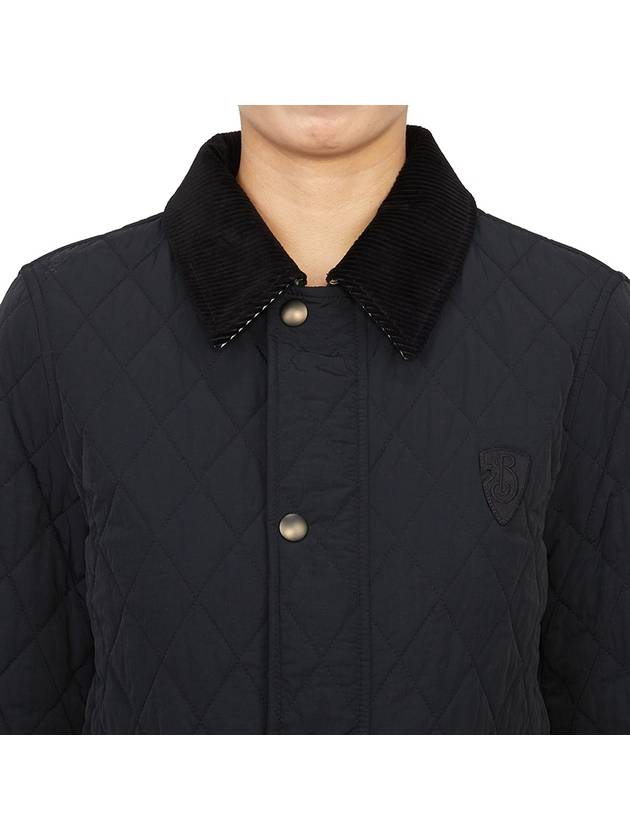 Corduroy Collar Quilted Jacket Black - BURBERRY - BALAAN 8