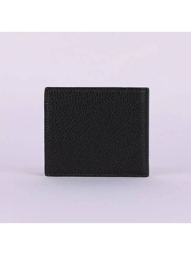 Triangle Logo Leather Half Wallet Black - PRADA - BALAAN 3