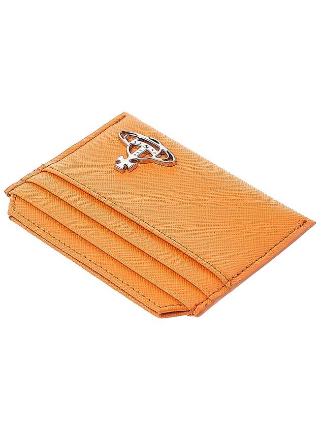 Saffiano Slim Card Wallet Orange - VIVIENNE WESTWOOD - BALAAN 5