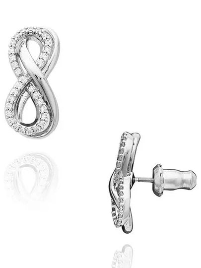 Hyperbola Stud Rhodium Earrings Silver - SWAROVSKI - BALAAN 2