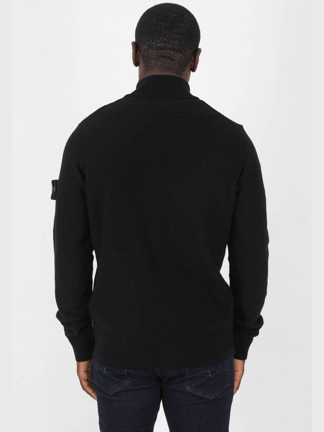 Men's Knit Zip-Up Jacket Black - STONE ISLAND - BALAAN 3