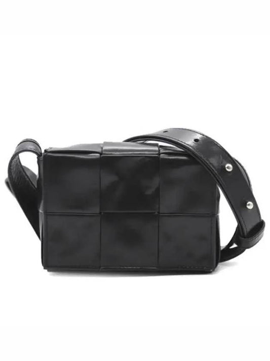 Mini Leather Cassette Cross Bag Black - BOTTEGA VENETA - BALAAN 2