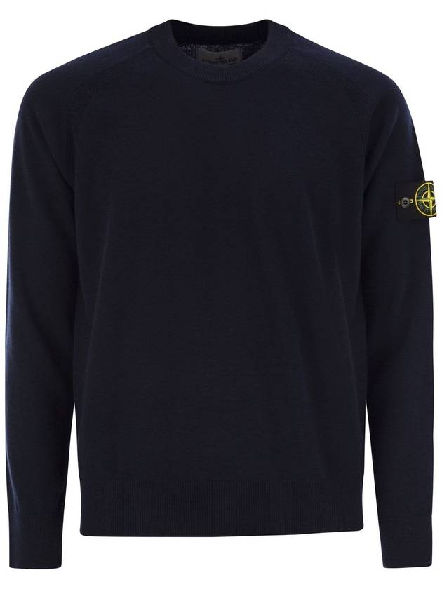 Pullover Wool Knit Top Navy - STONE ISLAND - BALAAN 2