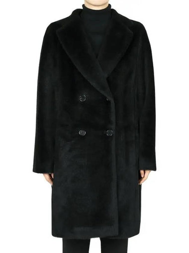 Women s ROSETO Alpaca Wool Coat Black 2429016193600 004 - MAX MARA - BALAAN 1