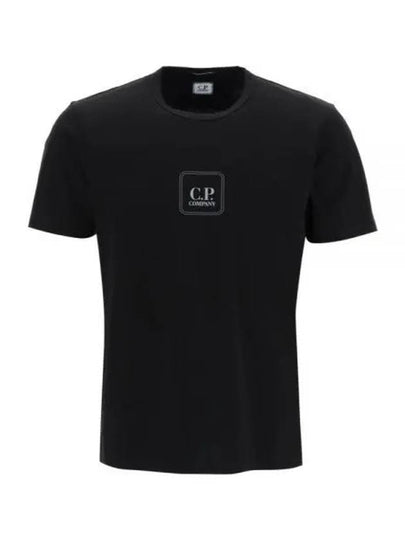 Metropolis Logo Print Short Sleeve T-Shirt Black - CP COMPANY - BALAAN 2