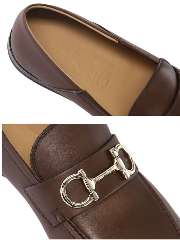 Salvatore Gancini Ornament Loafer Chocolate - SALVATORE FERRAGAMO - BALAAN.