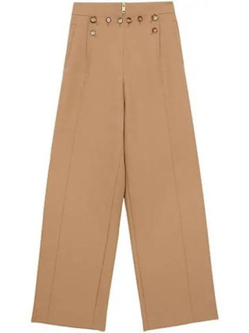 Twill high waist front button detail sailor wide pants 270765 - BURBERRY - BALAAN 1